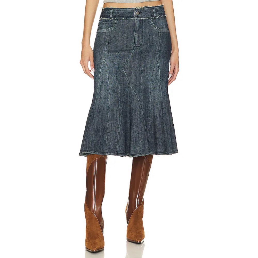 Miaou denim midi skirt blue